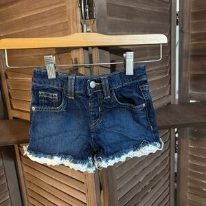 Denim Lace Trim Kids Shorts